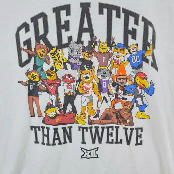 Charlie Hustle Made in USA Greater Than Twelve Big 12 Mascot T-Shirt Size S - Picture 2 of 8